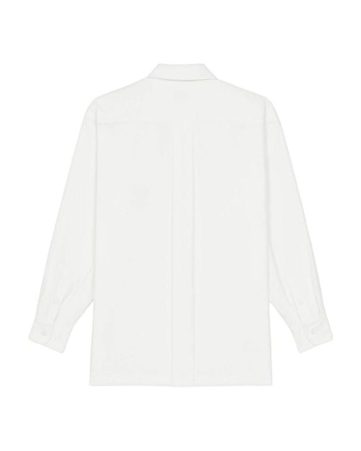 KENZO White Boke Flower Embroidered Buttoned Shirt for men