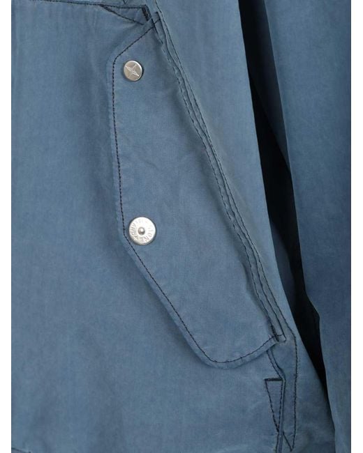 Stone Island Blue Garment Dyed Jacket Jackets for men