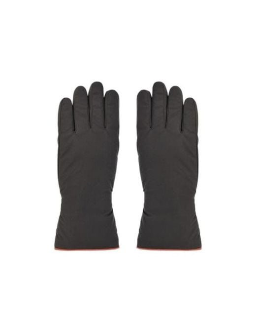Loro Piana Black Logo Embroidered Panelled Gloves for men