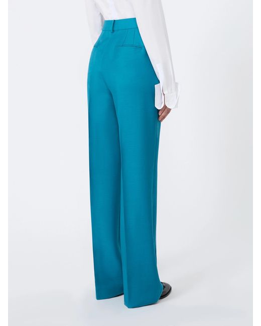 Max Mara Blue Mxmtalco Pleated Tailored Trousers