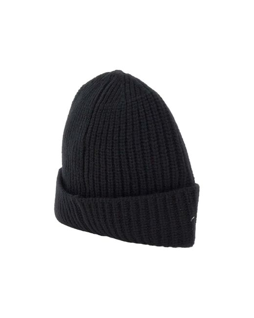 Stone Island Blue Logo-Patch Beanie Hat for men