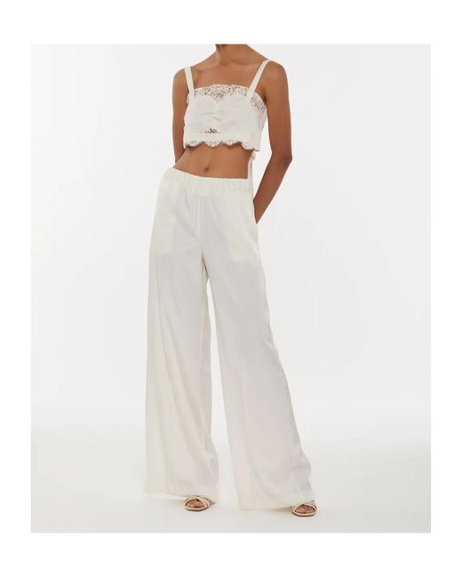 P.A.R.O.S.H. White Paky Lace-Detail Bow Top