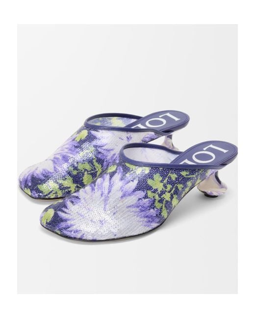 Loewe Blue Toy Sequin Embellished Mules