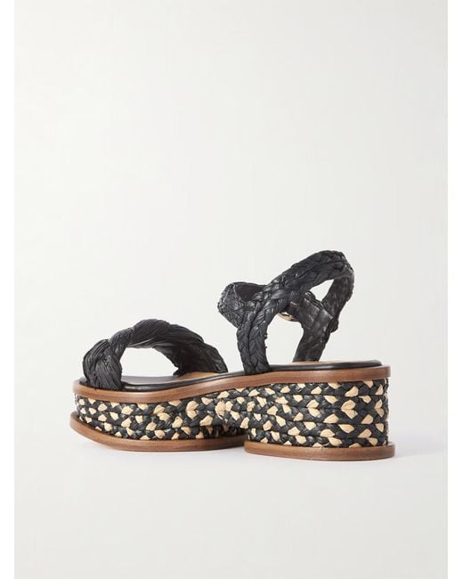 Gabriela Hearst Black Round-Toe Platform Sandals