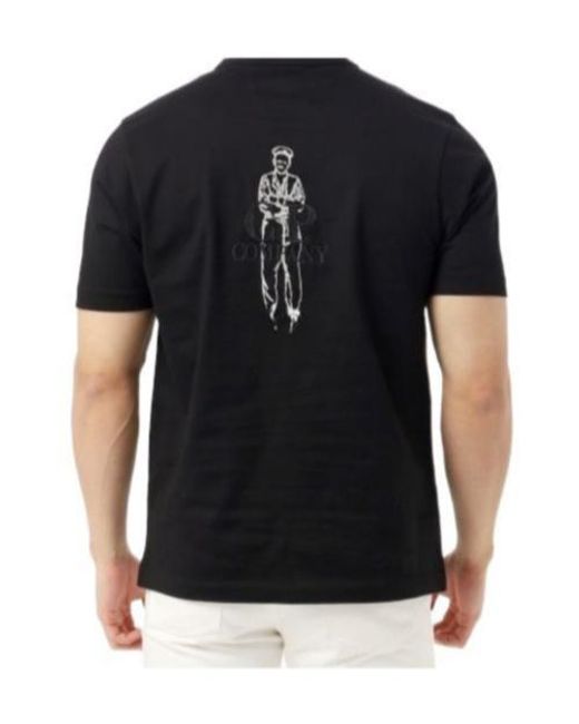 C P Company Black Logo Graphic T-Shirt for men