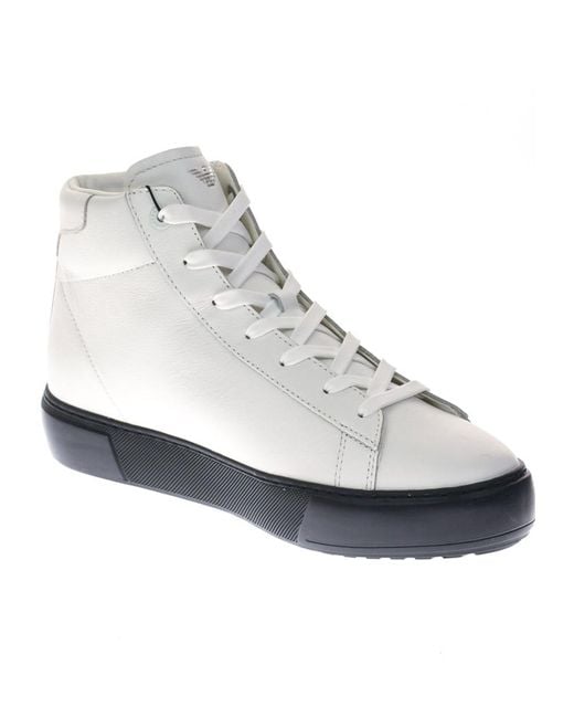 EA7 White Lace-Up High-Top Sneakers for men