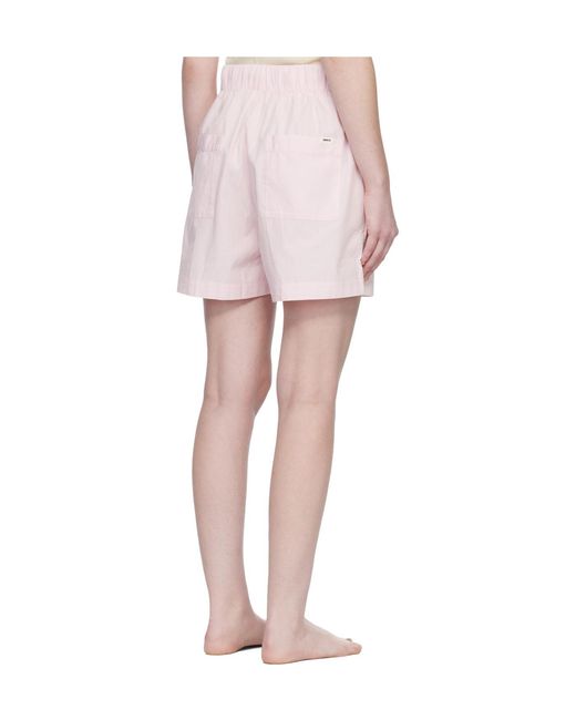 Tekla Pink Drawstring Pajama Shorts