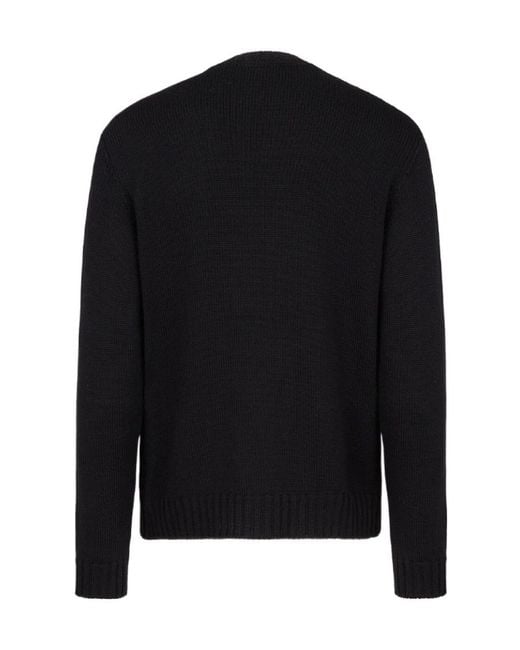 Fendi Black Embroidered Pullover With Logo for men