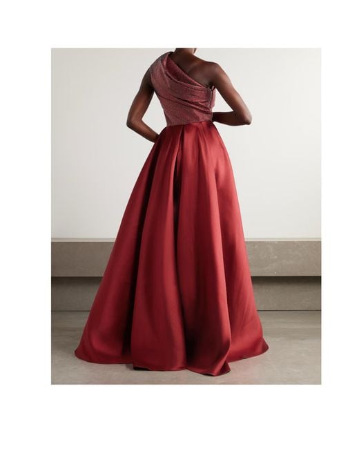 Solace London Red One-Shoulder Dress