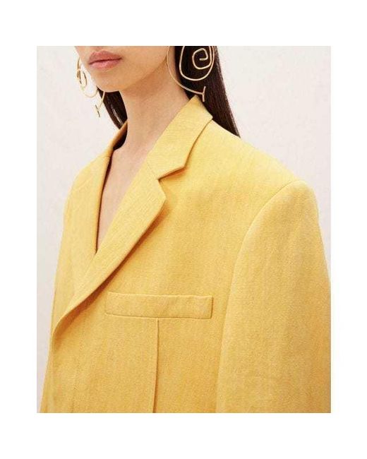 Jacquemus Yellow La Veste D'Homme Linen Blend Blazer