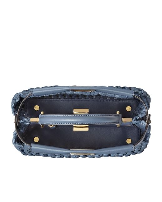 Fendi Blue Interlaced Leather Bag
