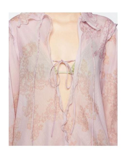Acne Pink Chiffon Seasonal-Print Dress