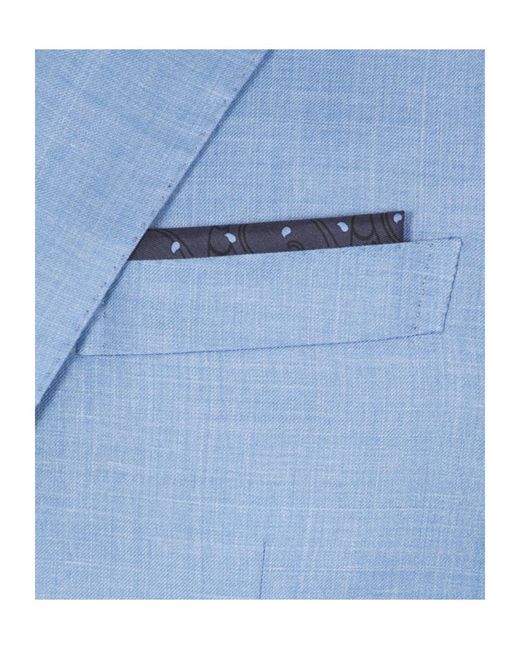 Brioni Blue And Sky Silk Pocket Square for men