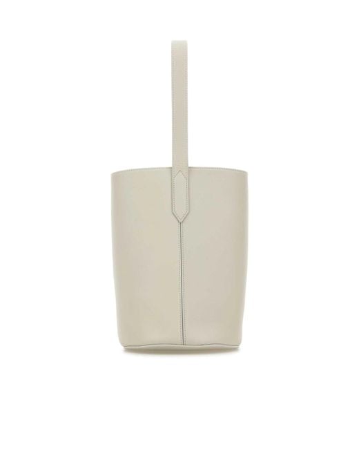 J&m Davidson White Nano Quiver Buckle-Fastening Leather Bucket Bag