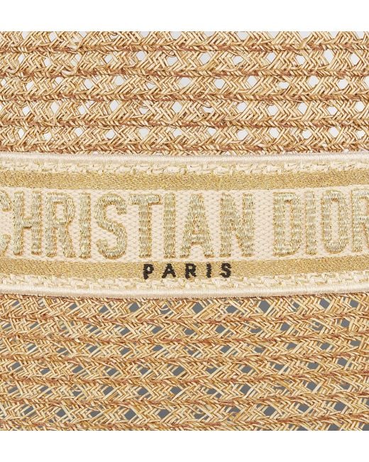 Dior Natural Logo Band Wide-Brim Hat
