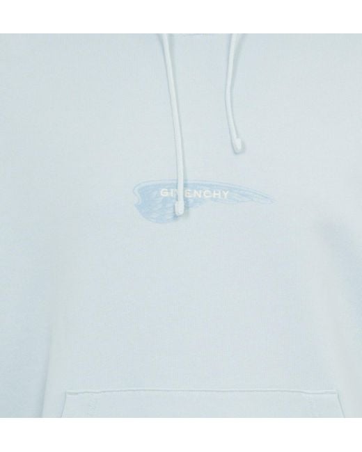 Givenchy Blue Kangaroo Pocket Drawstring Hoodie for men