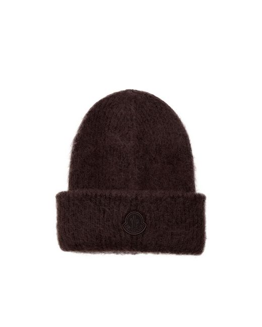 Moncler Red Logo Mohair-Blend Beanie