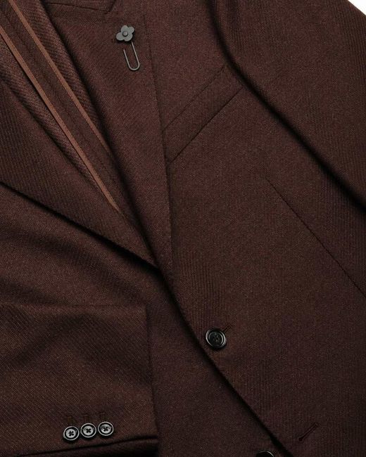 Lardini Brown Long-Sleeve Blazer for men