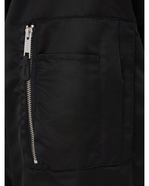 Entire studios Black Hooded Broad Bomber Jacket for men
