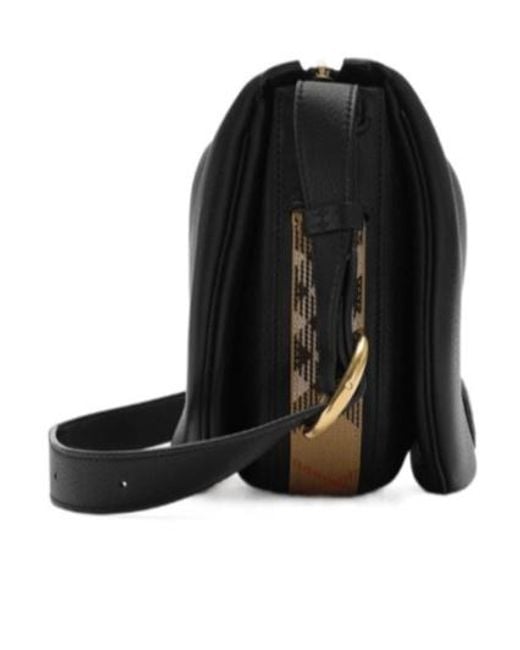 Burberry Black Ekd Foldover-Top Shoulder Bag
