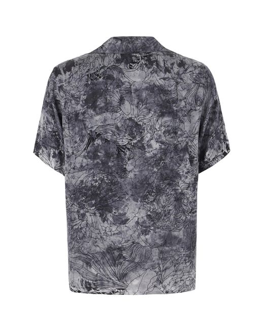 Avant Toi Gray Floral-Print Shirt for men