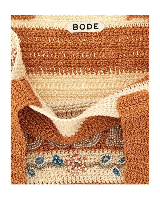 Bode Metallic Striped Design Tote Bag