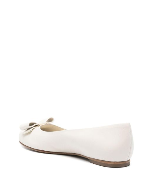 Ferragamo Natural Vara Bow Flat Shoes