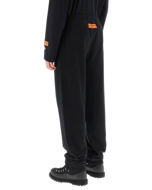 Heron Preston Black Logo-Printed Elasticated Waistband Pants for men