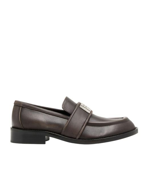 Acne Gray Leather Loafers