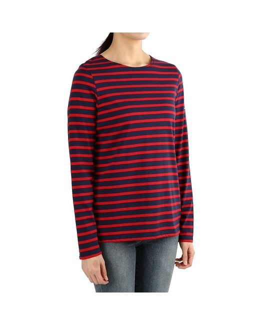Saint James Red Striped Graphic T-Shirt