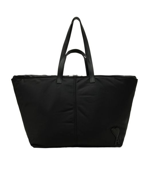 AMI Black Marcel Tote Bag