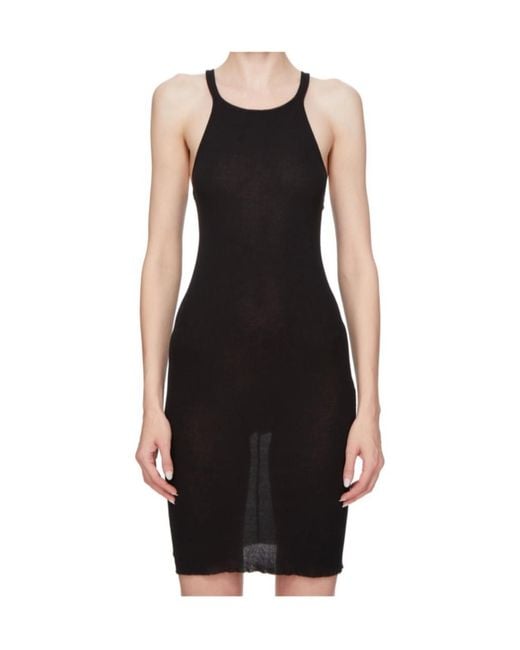 Rick Owens White Racerback Sleeveless Tank Mini Dress