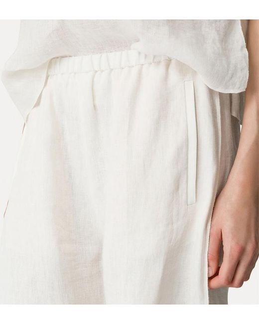 Forte_forte White Elasticated Trousers
