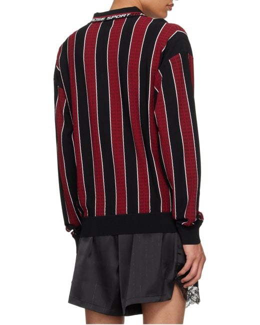 Martine Rose Red Striped Polo Shirt for men