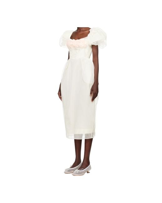 Simone Rocha White Bust Detail Carnation Dress