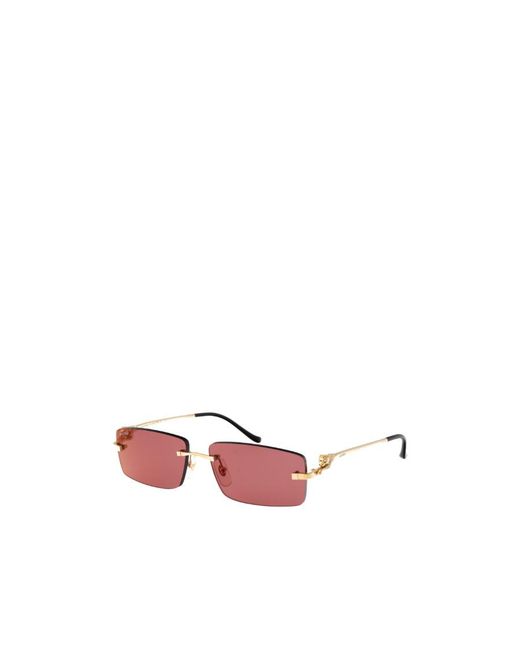 Cartier Pink Rectangular Frame Sunglasses for men
