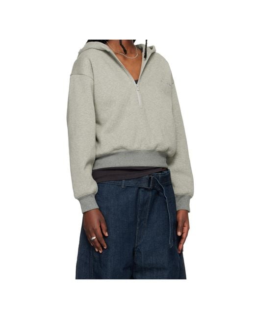 Fear Of God Gray Logo-Patch Hoodie