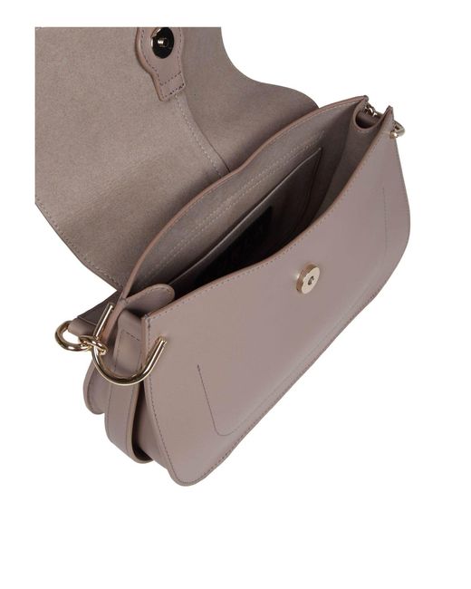 Furla Pink Flow Foldover Top Shoulder Bag