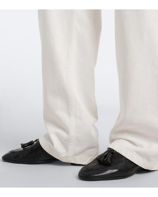 The Row Black Caden Loafers