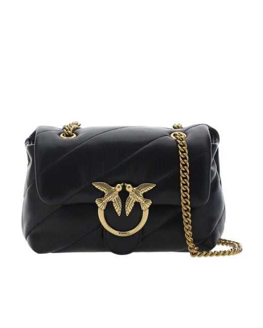 Pinko Black Love Puff Quilted Mini Shoulder Bag