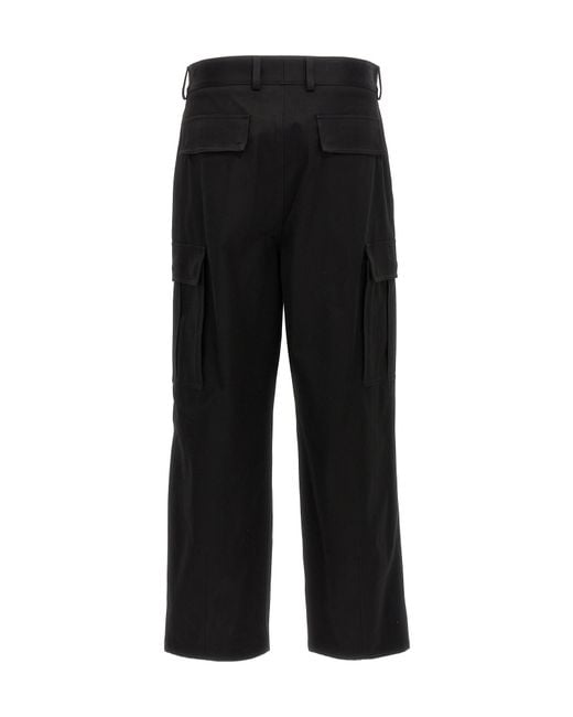 Dolce & Gabbana Black Logo Embroidered Straight Leg Pants for men