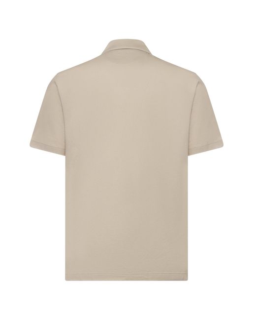 Eleventy Natural Button-Detailed Short Sleeved Polo Shirt for men