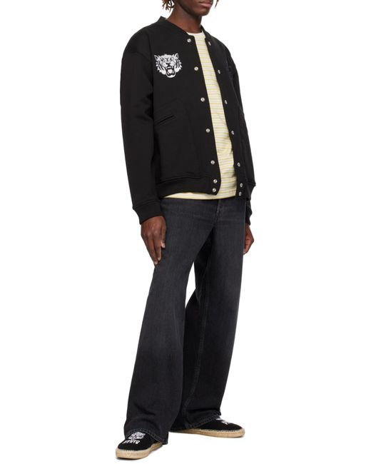 KENZO Black Happy Tiger' Embroidered Bomber Jacket for men