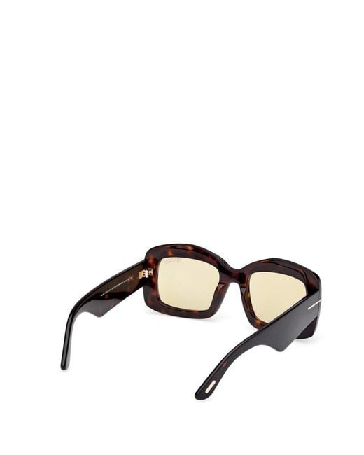 Tom Ford Metallic Eyewear Venetia Rectangle Frame Sunglasses