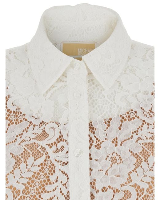 MICHAEL Michael Kors White Lace Button Shirt