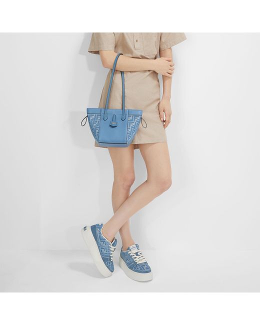 Fendi Blue Match Panelled Low-Top Sneakers