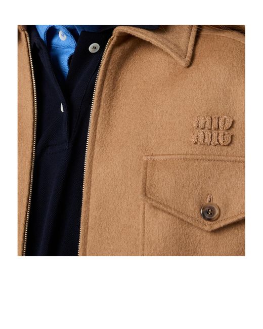 Miu Miu Brown Bonded Camel Hair Blouson Jacket