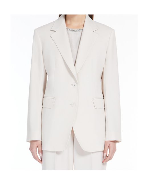 Max Mara White Studio Single-Breasted Long-Sleeved Jacket
