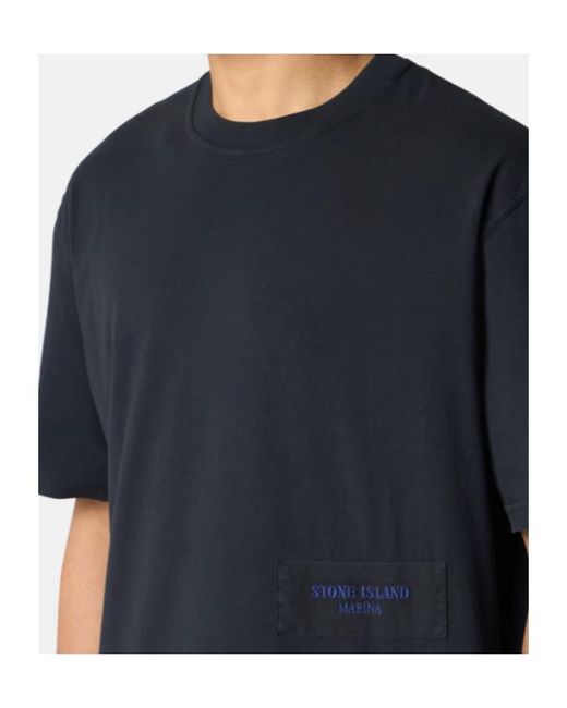 Stone Island Black Oversized Short-Sleeve T-Shirt With Herringbone Patch for men