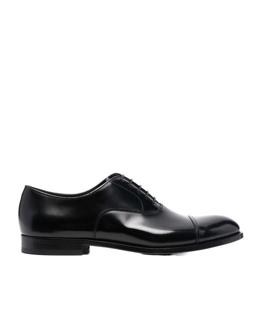 Doucal's Black Almond Toe Lace-Up Shoes for men